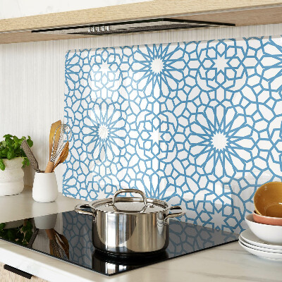 Szklana deska kuchenna Motyw kwiatowy w odcieniach niebieskiego