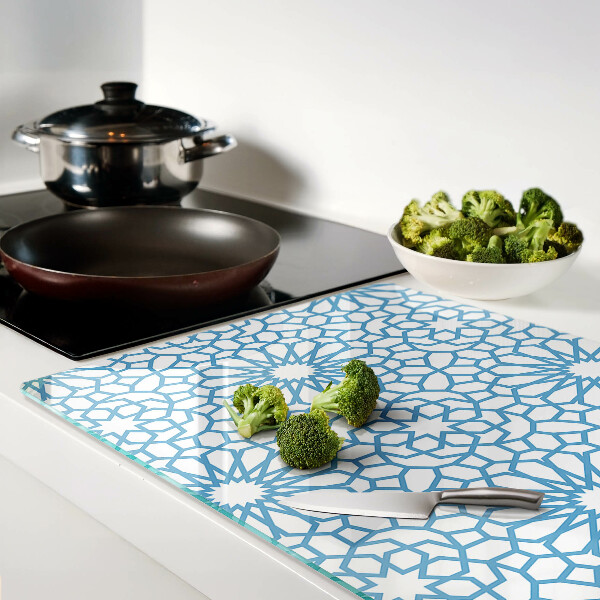 Szklana deska kuchenna Motyw kwiatowy w odcieniach niebieskiego