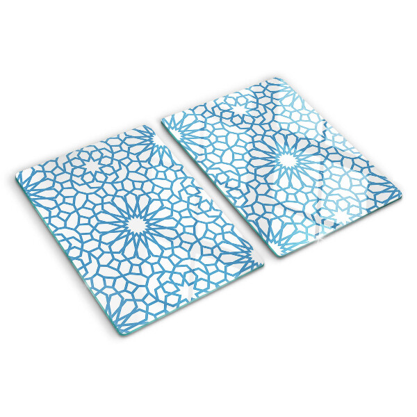 Snijplanken van glas Bloemenmotief in blauwe tinten