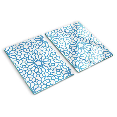 Snijplanken van glas Bloemenmotief in blauwe tinten