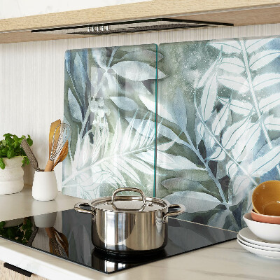 Deska kuchenna szklana Liście tropikalne w pastelowych odcieniach
