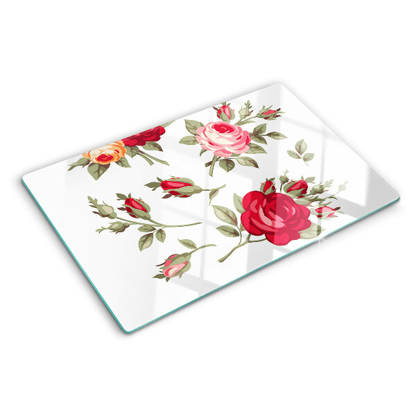 Deska kuchenna szklana Róże w stylu vintage