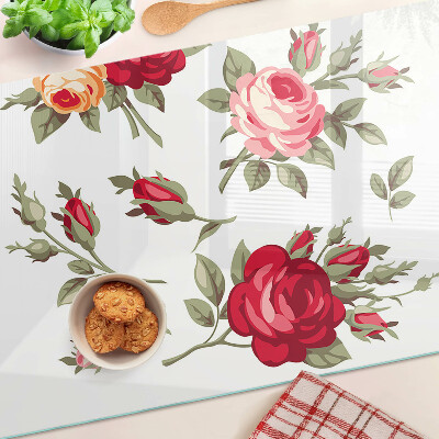Snijplanken glas Vintage rozen
