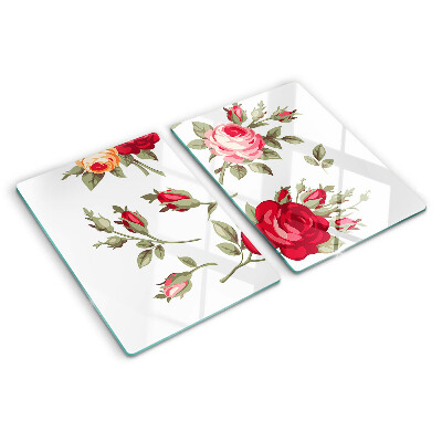 Deska kuchenna szklana Róże w stylu vintage