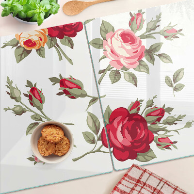 Snijplanken glas Vintage rozen