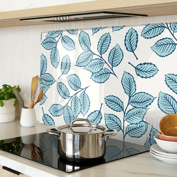 Szklana deska do krojenia Liście w odcieniach niebieskiego