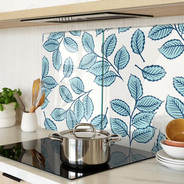 Szklana deska do krojenia Liście w odcieniach niebieskiego