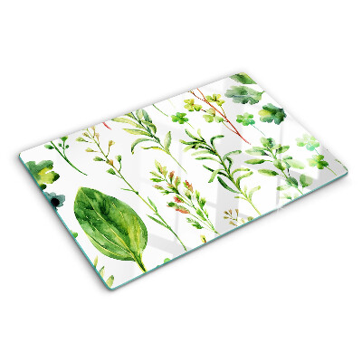 Snijplanken van glas Plantenpatronen in verschillende tinten groen