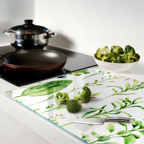 Szklana deska do krojenia Roślinne wzory w odcieniach zieleni