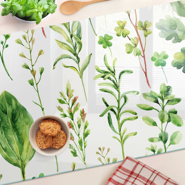 Szklana deska do krojenia Roślinne wzory w odcieniach zieleni