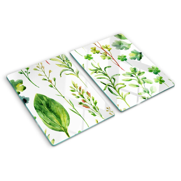 Szklana deska do krojenia Roślinne wzory w odcieniach zieleni