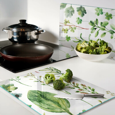 Szklana deska do krojenia Roślinne wzory w odcieniach zieleni