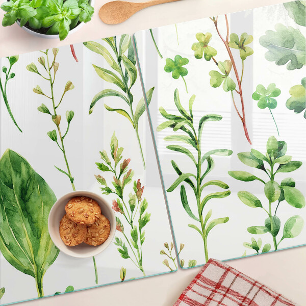 Szklana deska do krojenia Roślinne wzory w odcieniach zieleni