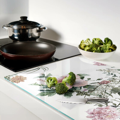 Szklana deska kuchenna Kwiatowy wzór z hibiskusem