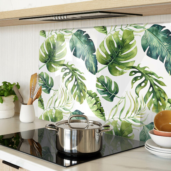 Szklana deska do krojenia Liście monstery w zielonych odcieniach