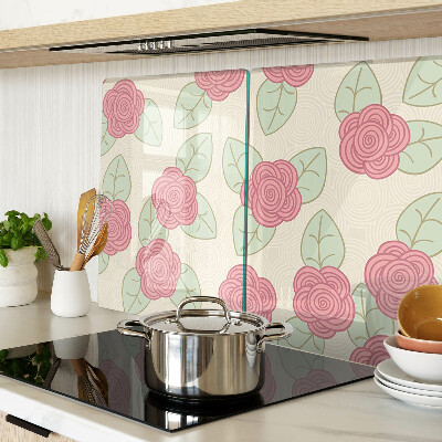 Glazen snijplanken Rozen op de bladeren