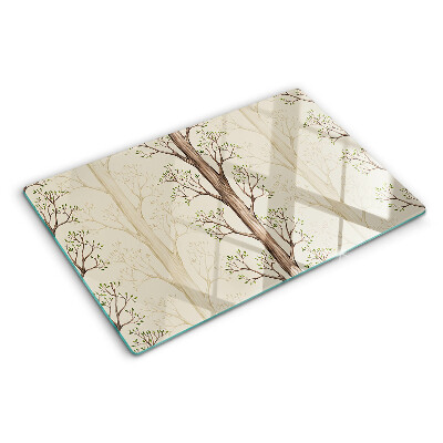 Szklana deska do krojenia Wzór gałęzi drzew z liśćmi
