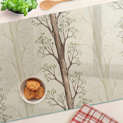 Szklana deska do krojenia Wzór gałęzi drzew z liśćmi