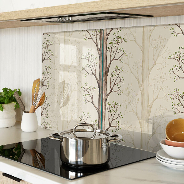 Szklana deska do krojenia Wzór gałęzi drzew z liśćmi