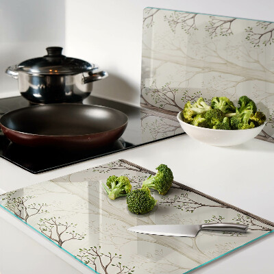 Szklana deska do krojenia Wzór gałęzi drzew z liśćmi
