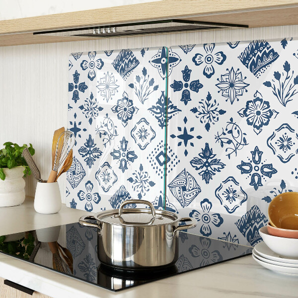 Szklana deska kuchenna Motyw kwiatowy w stylu folkowym