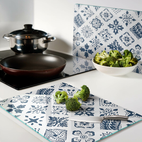 Szklana deska kuchenna Motyw kwiatowy w stylu folkowym