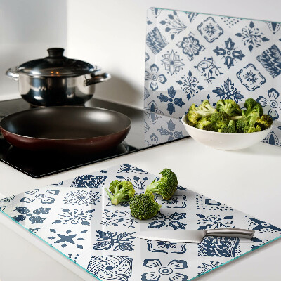 Szklana deska kuchenna Motyw kwiatowy w stylu folkowym