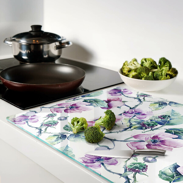 Deska kuchenna szklana Kwiatowy wzór magnolii