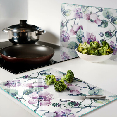 Deska kuchenna szklana Kwiatowy wzór magnolii