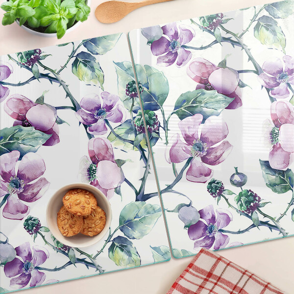 Deska kuchenna szklana Kwiatowy wzór magnolii