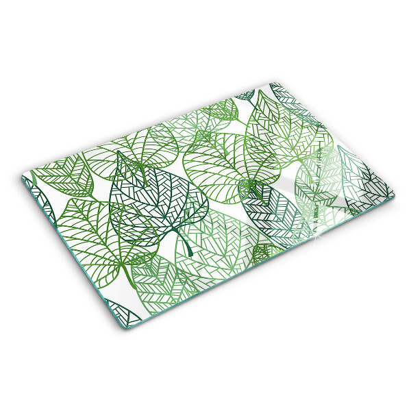 Deska kuchenna szklana Liście w różnych odcieniach zieleni