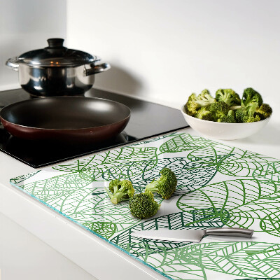 Deska kuchenna szklana Liście w różnych odcieniach zieleni