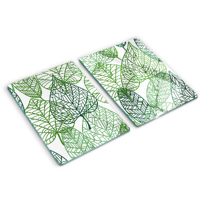 Deska kuchenna szklana Liście w różnych odcieniach zieleni