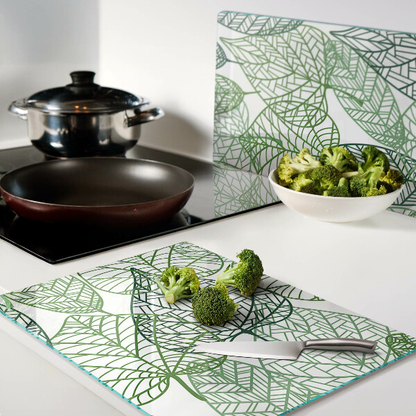 Deska kuchenna szklana Liście w różnych odcieniach zieleni