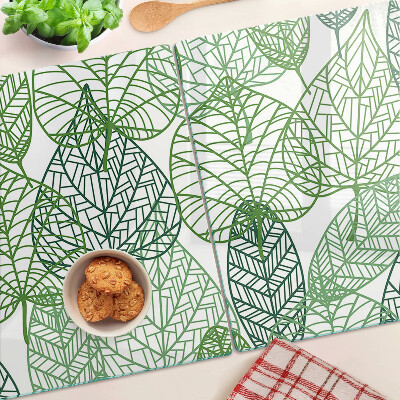 Deska kuchenna szklana Liście w różnych odcieniach zieleni