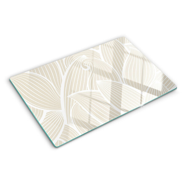 Deska kuchenna szklana Liście w delikatnym wzorze