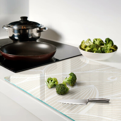 Deska kuchenna szklana Liście w delikatnym wzorze