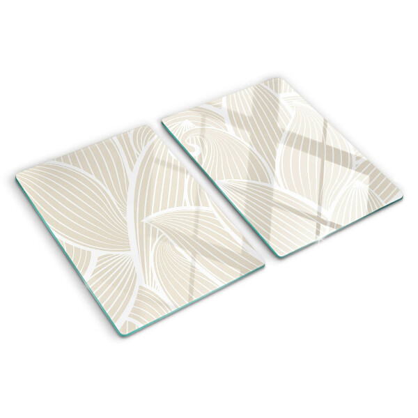 Deska kuchenna szklana Liście w delikatnym wzorze