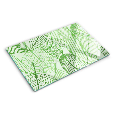 Szklana deska do krojenia Liście w odcieniach zieleni