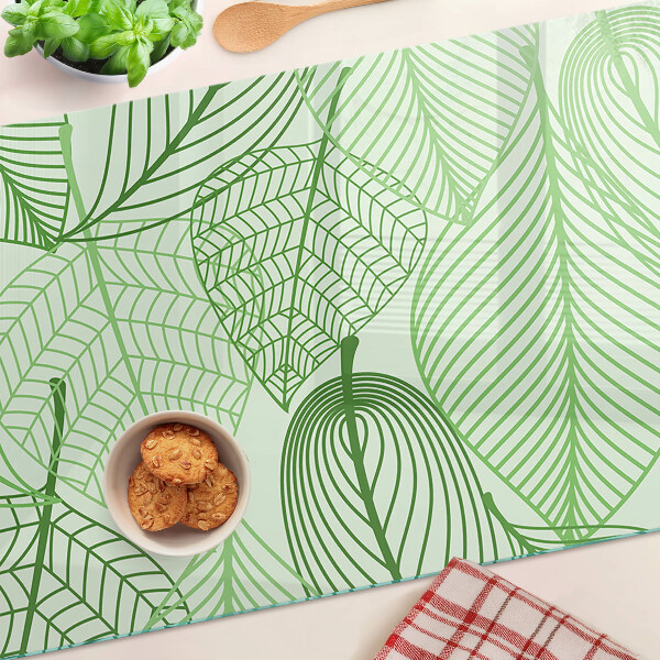 Szklana deska do krojenia Liście w odcieniach zieleni