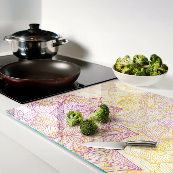 Szklana deska do krojenia Kwiatowy wzór w pastelowych kolorach