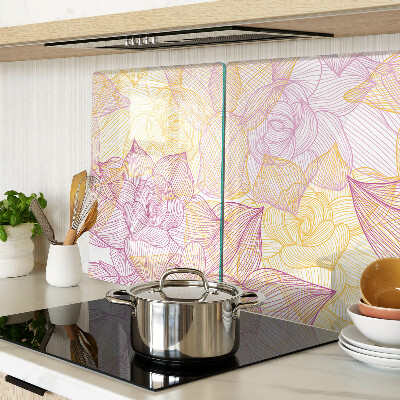 Szklana deska do krojenia Kwiatowy wzór w pastelowych kolorach