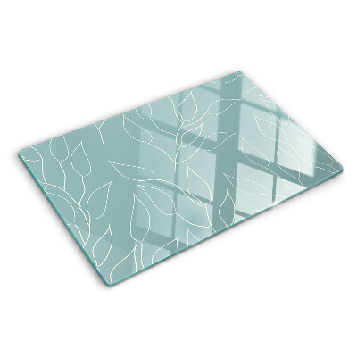Szklana deska kuchenna Liście na tle