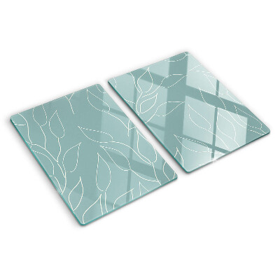 Szklana deska kuchenna Liście na tle