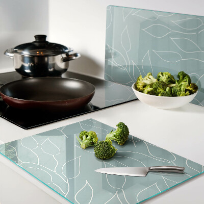 Szklana deska kuchenna Liście na tle