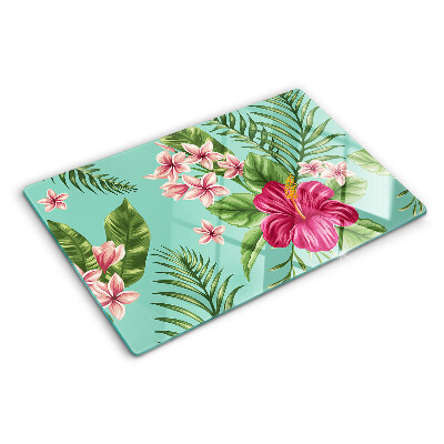 Szklana deska do krojenia Tropikalny kwiatowy wzór