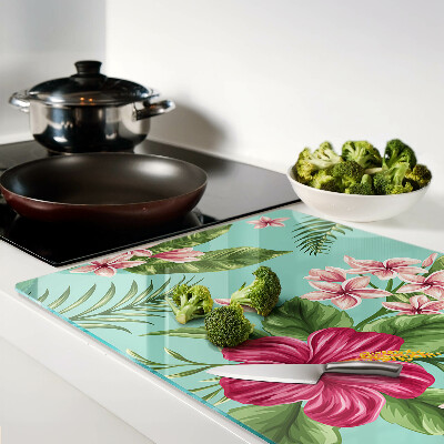 Szklana deska do krojenia Tropikalny kwiatowy wzór