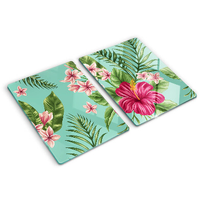 Szklana deska do krojenia Tropikalny kwiatowy wzór