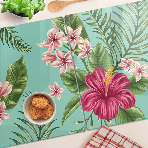 Szklana deska do krojenia Tropikalny kwiatowy wzór