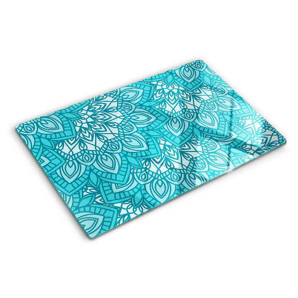 Snijplanken van glas Mandala-patroon in blauwe tinten